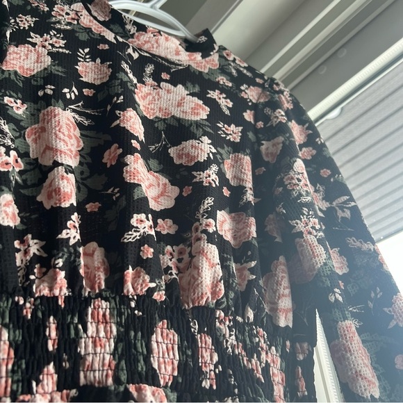 NWOT River Island floral shirred mini dress, Black,Small, printed, summer,spring - Picture 10 of 12